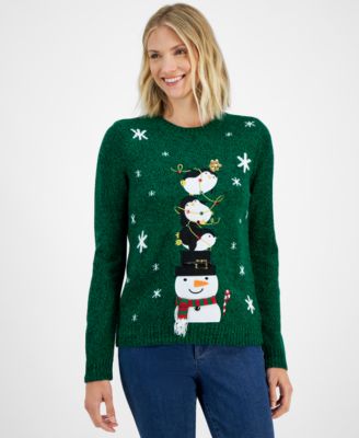Holiday Lane - Women's Penguin Crewneck Sweater