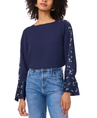 Vince Camuto - Women's Contrasting Crewneck Blouse