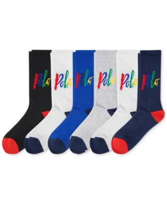 Polo Ralph Lauren - Men's 6-Pk. Polo Swoosh Crew Socks