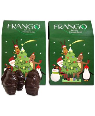 Frango Chocolates - Holiday Dark Mint Chocolate Santas, 2 Pack