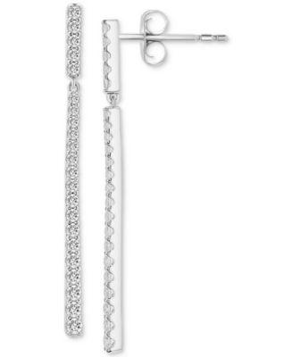 Wrapped in Love - Diamond Elongated Linear Drop Earrings (1 ct. t.w.) in 14k White Gold, Created for Macy's
