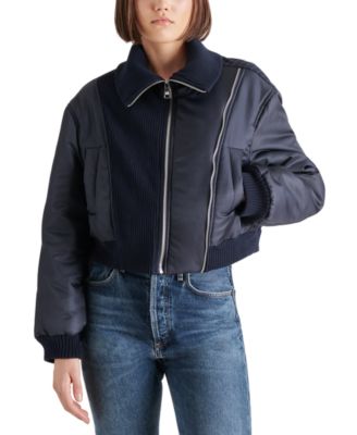 Steve Madden - Women's Storm Mixed-Media Bomber Jacket