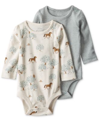 Carter's - Baby Boys Wild Horses & Stripes Cotton Ribbed Bodysuits, 2 Pack