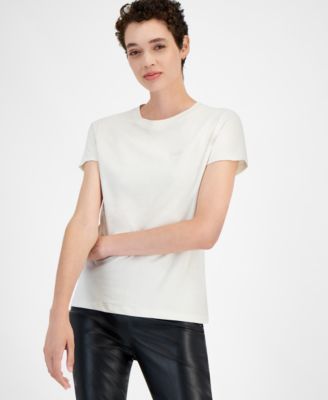 BOSS Orange - Women's Esogo Cotton Crewneck Short-Sleeve Top