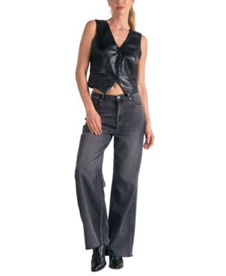 Elan - Women's Faux-Leather Vest