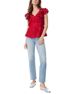 Sam Edelman - Women's Maila Ruffle-Trim Peplum Top