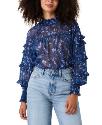 French Connection - Women's Anifrida Arica Pleat-Sleeve Top
