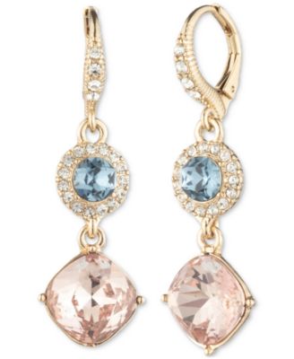 Givenchy - Gold-Tone Pav&eacute; & Color Crystal Double Drop Earrings