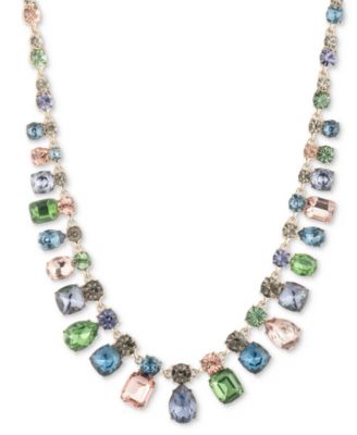 Givenchy - Gold-Tone Multicolor Crystal & Stone Statement Necklace, 16" + 3" extender