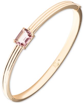 Lauren Ralph Lauren - Gold-Tone Color Rectangular Stone Bangle Bracelet