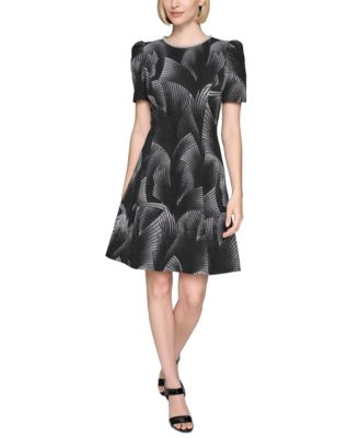 KARL LAGERFELD PARIS - Women's Fan-Texture Embellished Dress