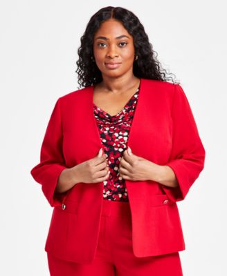 Kasper - Plus Size Open-Front Jacket
