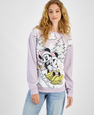 Disney - Juniors' Mickey & Minnie Sled Ride Sweatshirt