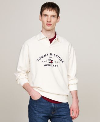 Tommy Hilfiger - Men's Long Sleeve Nautical Arch Logo Polo Sweatshirt