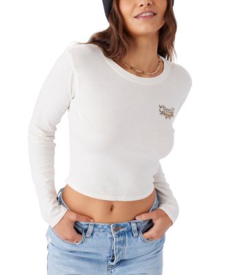 O'Neill - Juniors' Reef Break Cotton Cropped Long-Sleeve T-Shirt