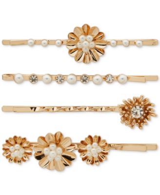 lonna & lilly - Gold-Tone 4-Pc. Imitation Pearl Bobby Pin Set