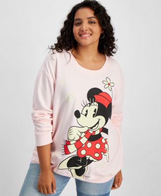 Disney - Trendy Plus Size Holiday Minnie Mouse Long-Sleeve T-Shirt