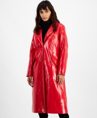 Bar III - Women's Patent Snap-Front Trench Coat