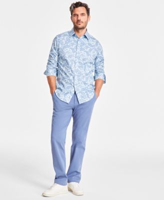 Club Room - Men's Paisley Refined Woven Long-Sleeve Button-Down Shirt