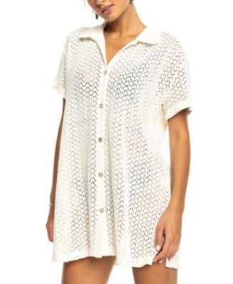 Roxy - Juniors' Dalia Button-Front Shirt Cover-Up