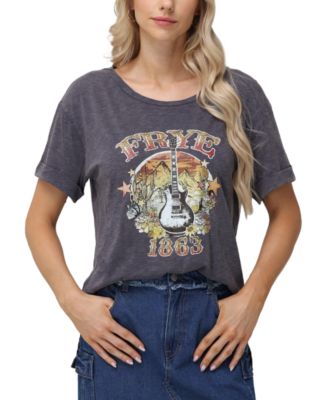 Frye - Women's Stonewashed Rolled-Cuff Graphic Tee