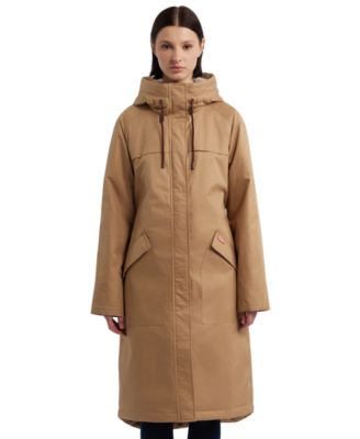 Hunter - Women's Hooded Water-Repellent Canvas A-Line Coat