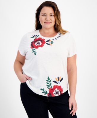 Style & Co - Plus Size Whimsy Graphic Scoop-Neck T-Shirt