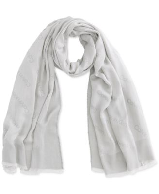 Calvin Klein - Women's Logo Border Fringe-Trim Wrap Scarf