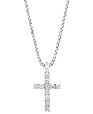 EFFY Collection - Men's Zircon Cross 22" Pendant Necklace in Sterling Silver
