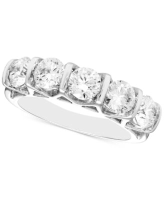 Macy's - Diamond Five Stone Anniversary Band (2 ct. t.w.) in 14k White Gold