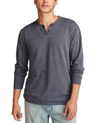Lucky Brand - Men's Long Sleeve Burnout Notch Shirt