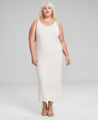 And Now This - Plus Size Crochet Sleeveless Dress, Created for Macy's
