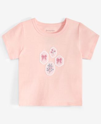 First Impressions - Baby Girls Delicate Stamps Graphic Short-Sleeve T-Shirt