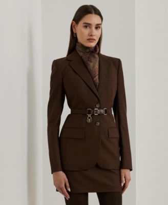 Lauren Ralph Lauren - Women's Glen Plaid Belted Wool-Blend Blazer