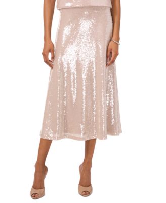 Vince Camuto - Women's Metallic Bias Cut A-Line Midi Skirt