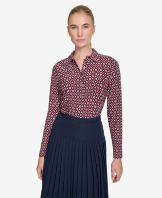 Tommy Hilfiger - Women's Printed Long-Sleeve Blouse