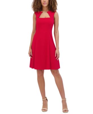 kensie - Women's Cutout Fit & Flare Dress
