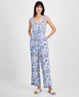 Charter Club - Women's Printed Linen Pull-On Pants
