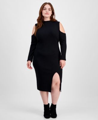 Madden Girl - Trendy Plus Size Cold-Shoulder Midi Dress