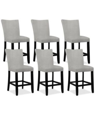 Furniture - Kellet 6 Pc. Velvet Counter Height Chair Set