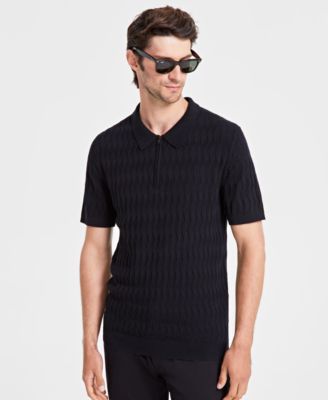 Alfani - Men's Textured Polo Sweater, Created for Macy's