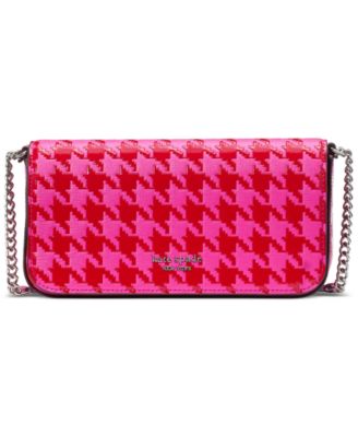 kate spade new york - Devin Houndstooth Saffiano Leather Flap Chain Wallet
