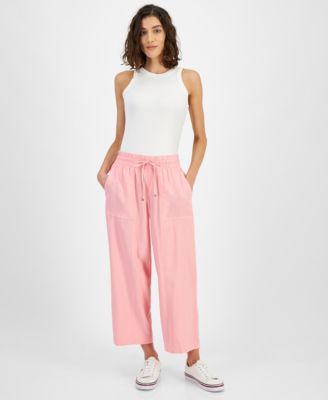 Tommy Hilfiger - Women's High-Rise Crop Wide-Leg Pants