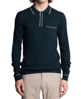 Paisley & Gray - Men's Tipped Long-Sleeve Polo Shirt