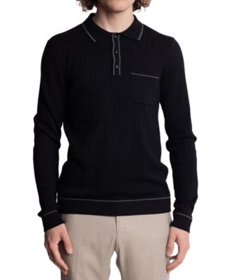 Paisley & Gray - Men's Tipped Long-Sleeve Polo Shirt
