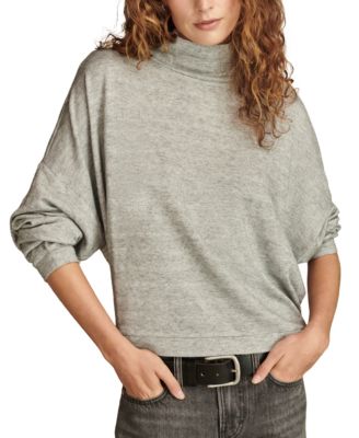 Lucky Brand - Women's Cloud Shine Stripe Mock Neck Top