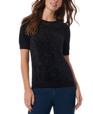 Jones New York - Women's Eyelash Short-Sleeve Sweater