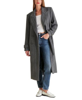Steve Madden - Women's Prince Pinstripe Double-Breasted Coat