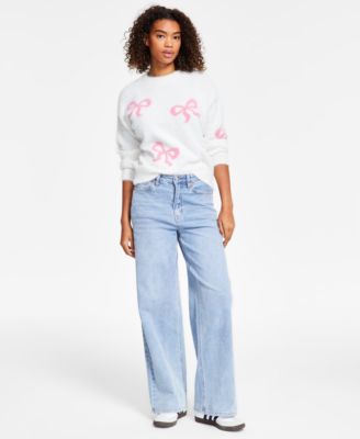 Madden Girl - Juniors' High-Rise Wide-Leg Jeans