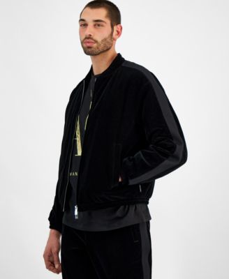 A|X Armani Exchange - Men's Full-Zip Velour Bomber Jacket